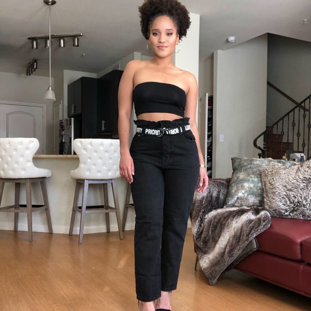 Black high waisted jeans